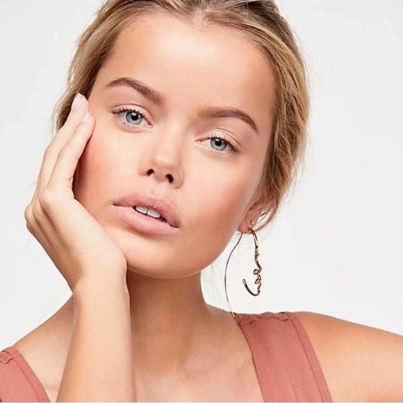 Free People Gold Tessa Silhouette Face Earrings - Picture 1 of 7
